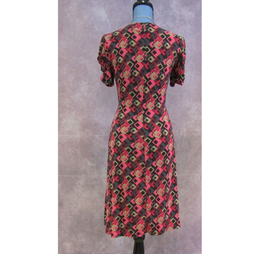 Jonathan Martin Faux Wrap Dress Ruched Size 8 - Picture 4 of 6